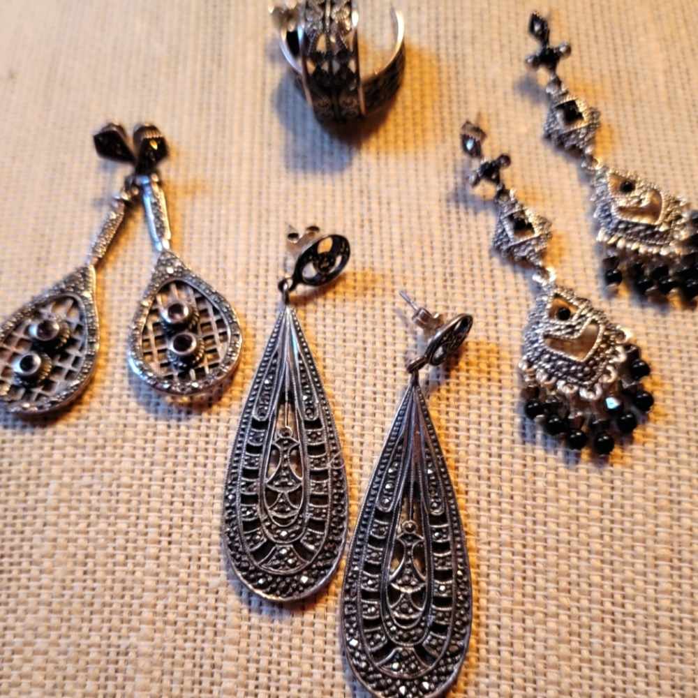 Vintage Art Deco Style Pierced Earrings